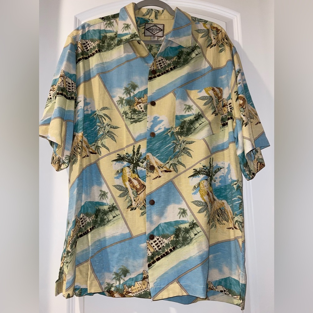 Three Palm Mens Hawaiian Shirt‎ Size Medium